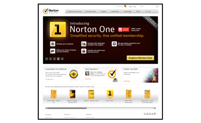 Norton One Website