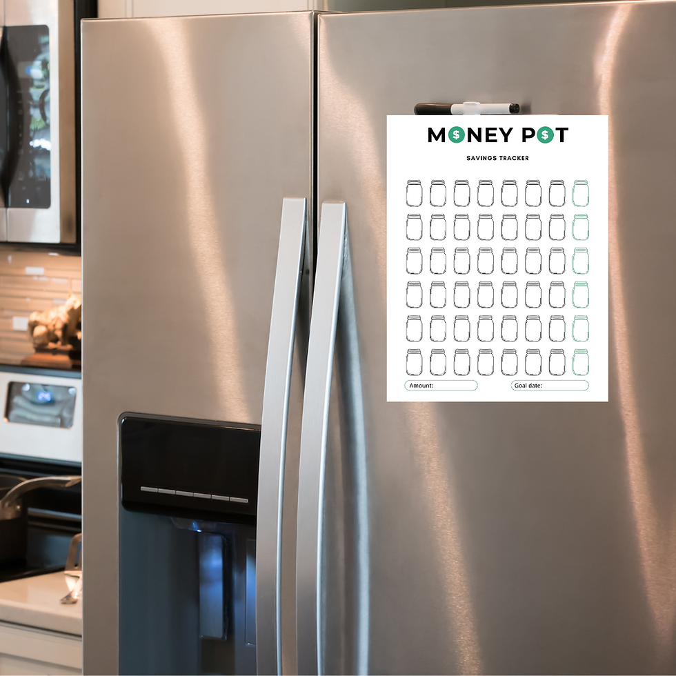 Thumbnail: Dry Erase Money Savings Tracking Pot Magnet 8x11"