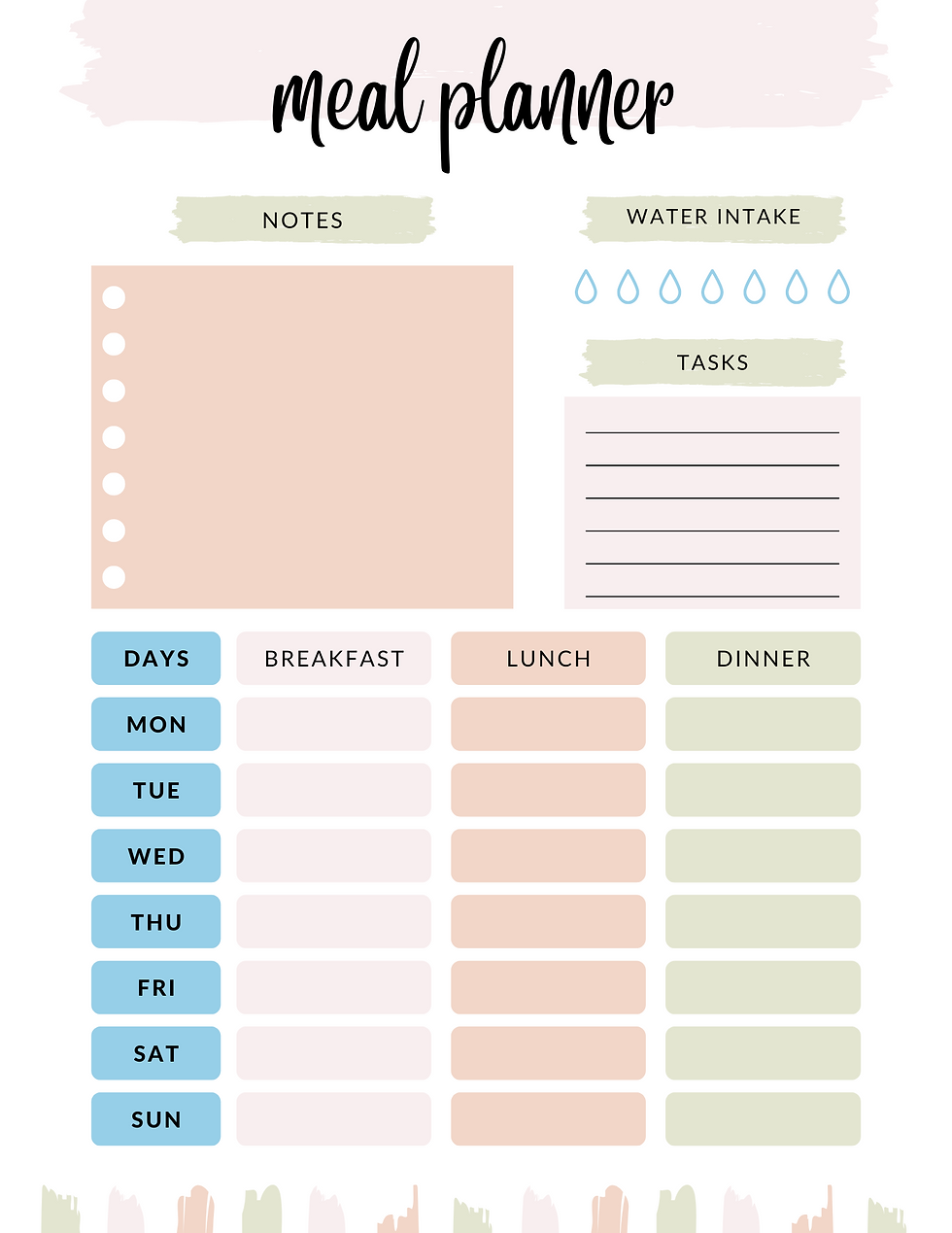 Thumbnail: Meal Planner Dry Erase Magnet 8x11"