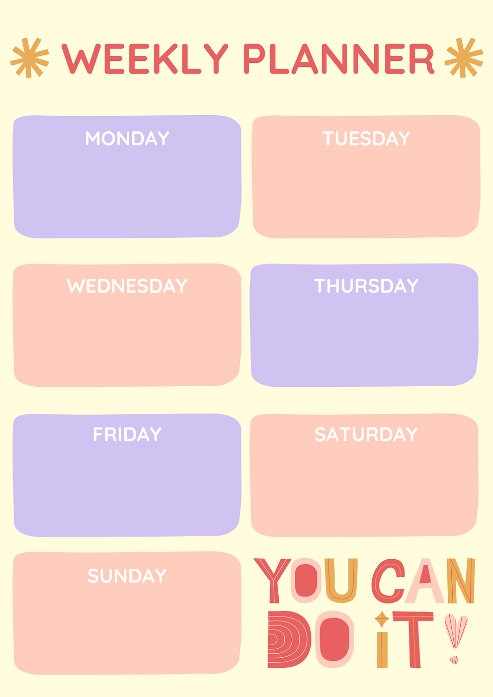 Thumbnail: Dry Erase Weekly Planner Magnet 8x11
