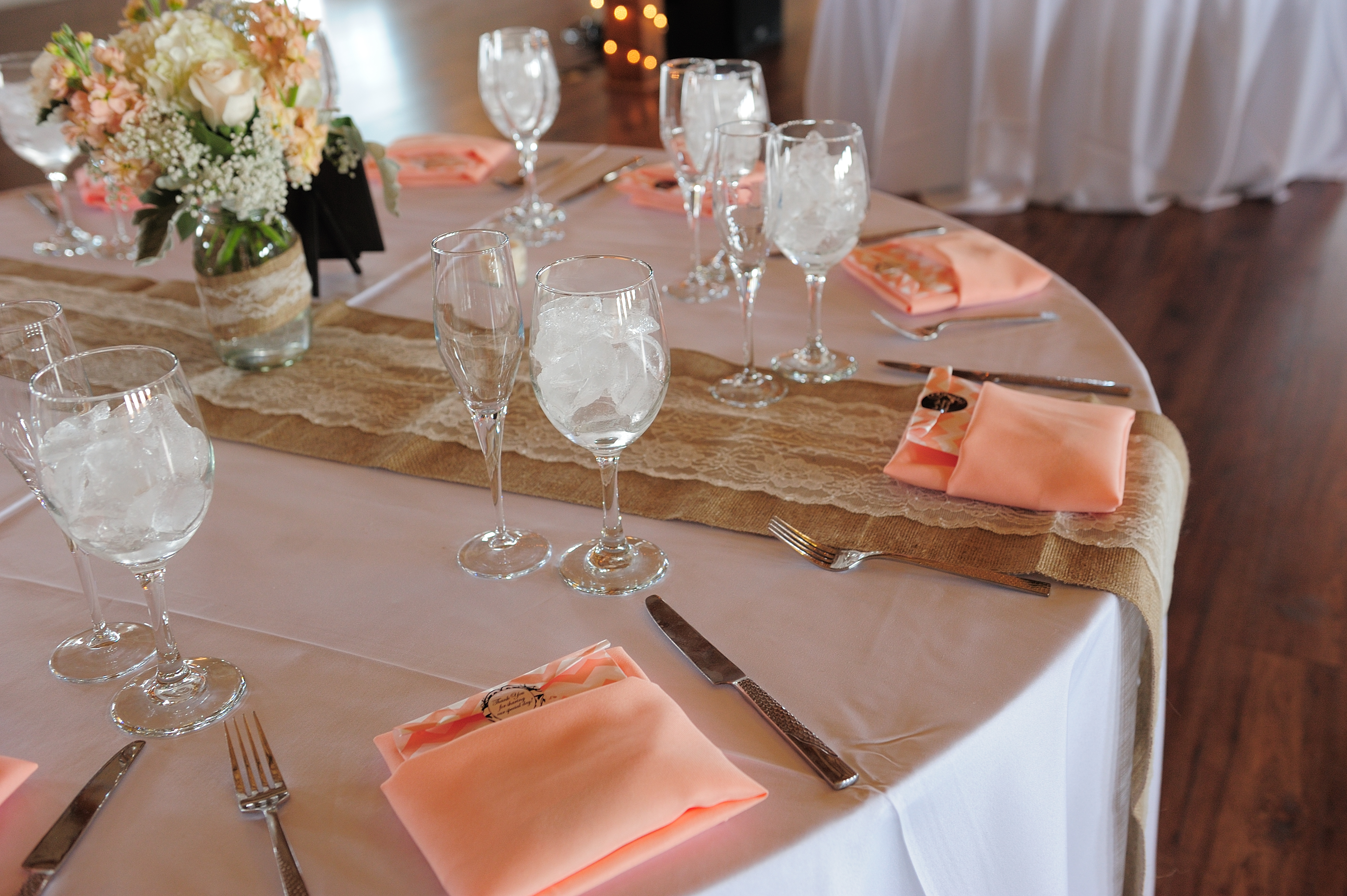 Burlap and Lace Table runners