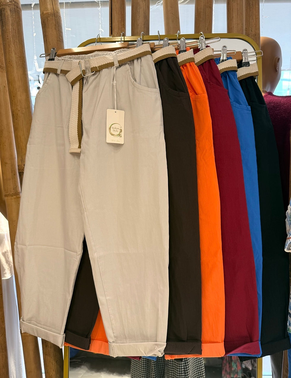 Miniaturbild: İthal kemerlı havuç pantolon 