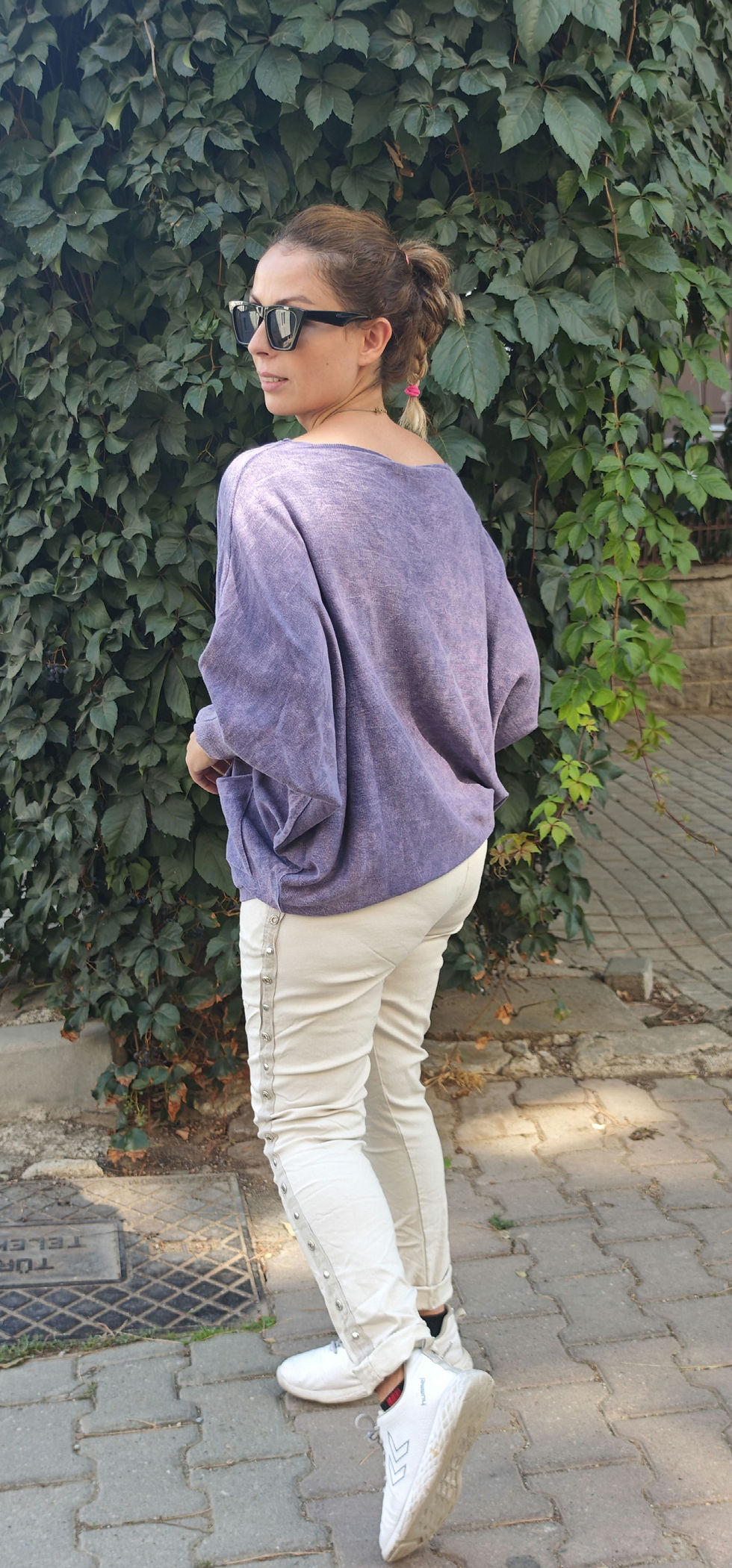 Miniaturbild: Bluse aus 100 % gewaschener Baumwolle