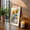 Miniaturbild: Folk Art Poster: Blumen in Bernstein