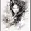 Miniaturbild: Ink-Art Poster:  Frau im Wind, Sumi-e-Schwarzweisskunst.