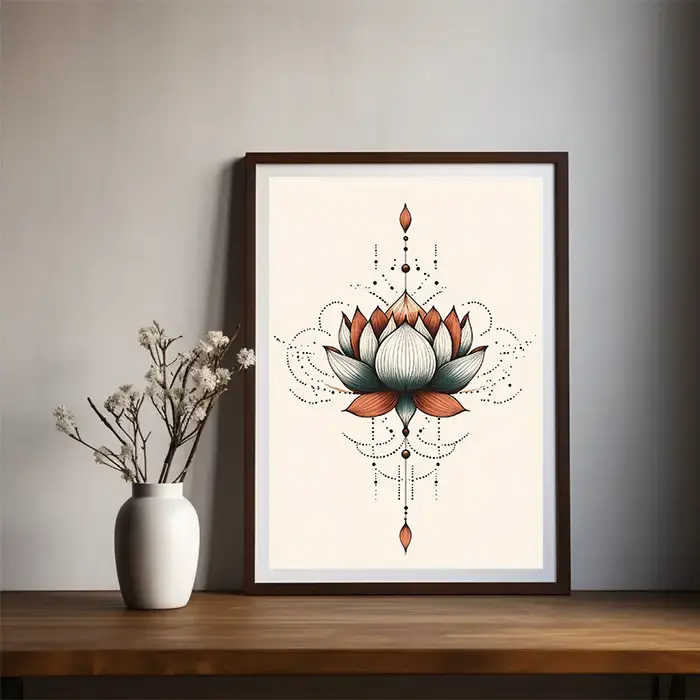 Ein Poster mit Vektor Lotus Grafik