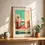 Miniaturbild: Architektur Poster: Geometrische Architektur in Rosa und Türkis
