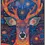 Miniaturbild: Folk-Art Poster: Bunter Hirsch mit kosmischen Mustern.