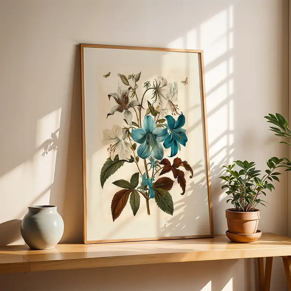 Vintage-Poster: Botanische Blumenillustration