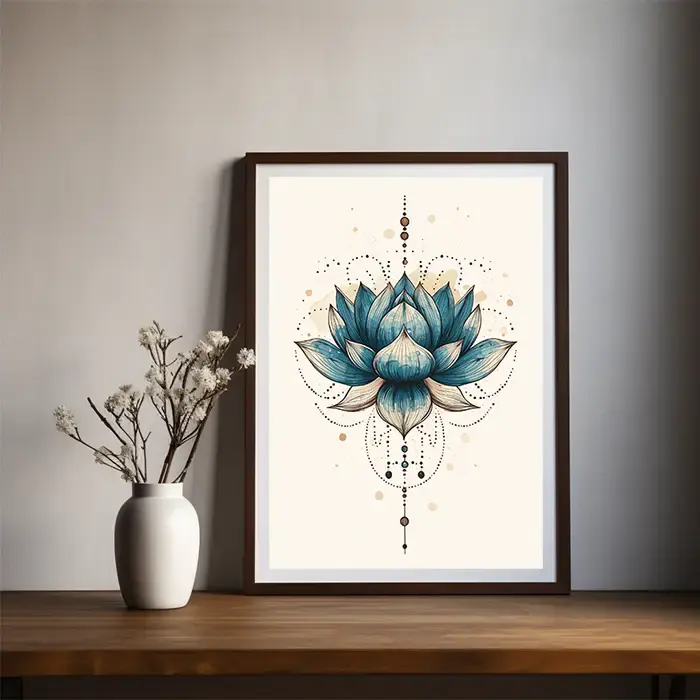 Vektor Poster mit blauem Lotus