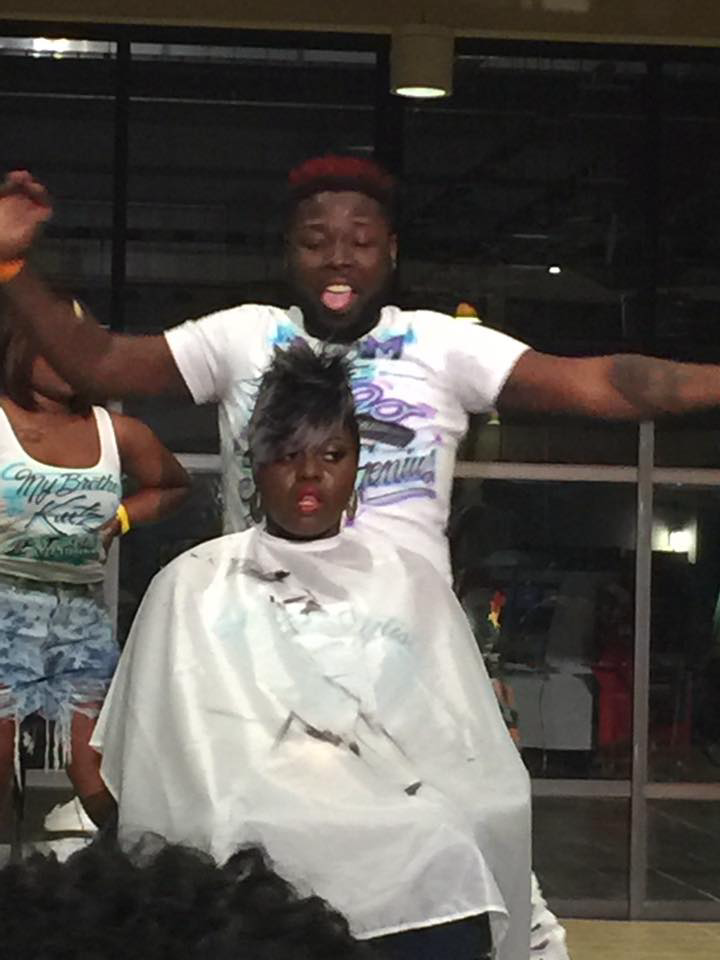 Josh cutting up