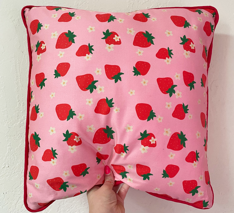 Handmade Cotton Strawberry Pillow