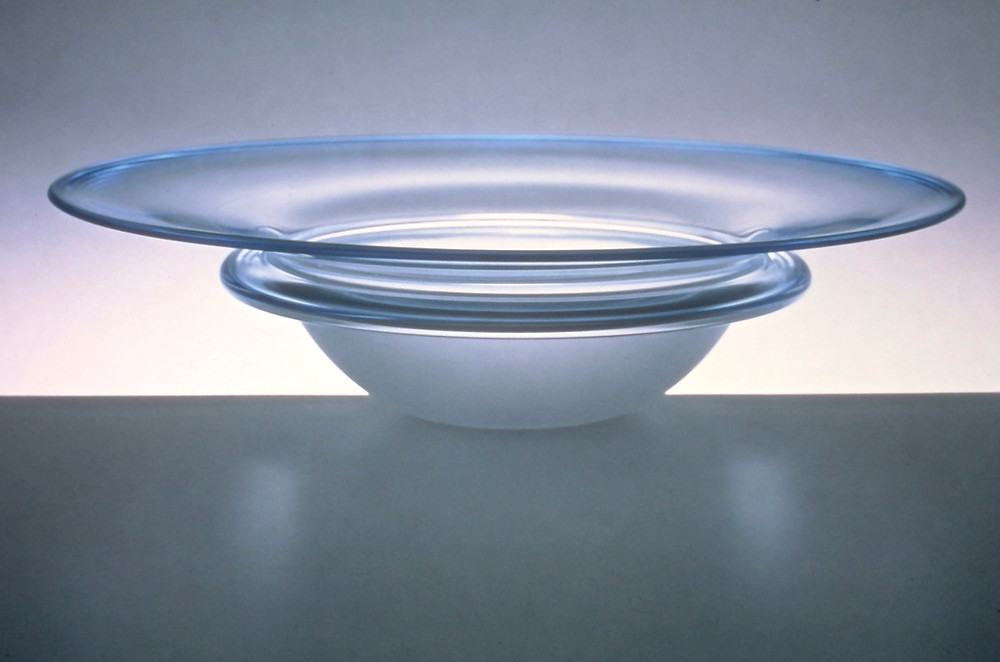 Blue fade Saturn bowl, repeatable design by Samantha Sweet 1997