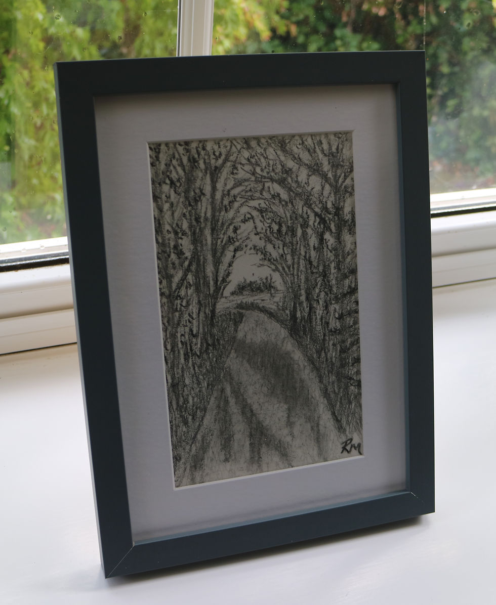 Original Charcoal/Pencil Drawing (Framed) - Green Lane, Black Notley, Essex
