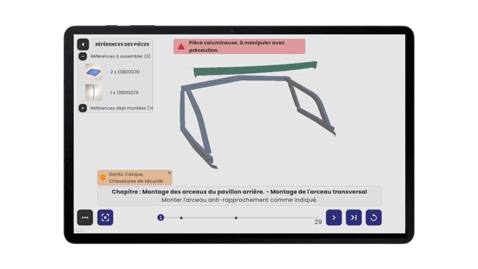 Illustration de l'application AVA, utilisé par DEMS pour la documentation technique 3D