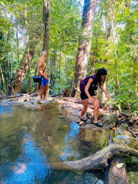 Refreshing stop at Banghoi Waterfall in Khao Sok National Park