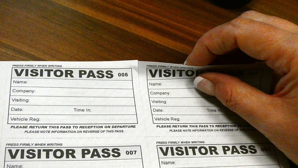 Thumbnail: Cherry Printers Confidential Visitor Pass NCR Duplicate Wiro bound Book showing perforated passes
