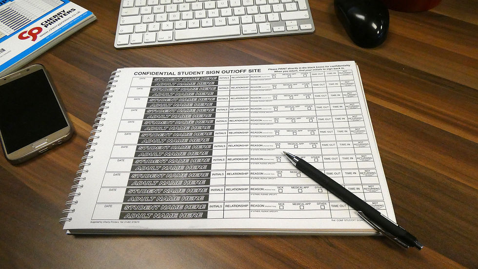 Thumbnail: Photo of Cherry Printers Carbonless Confidentia Sign Out Off Site Duplicate NCR Book A4 Wirobound showing inside