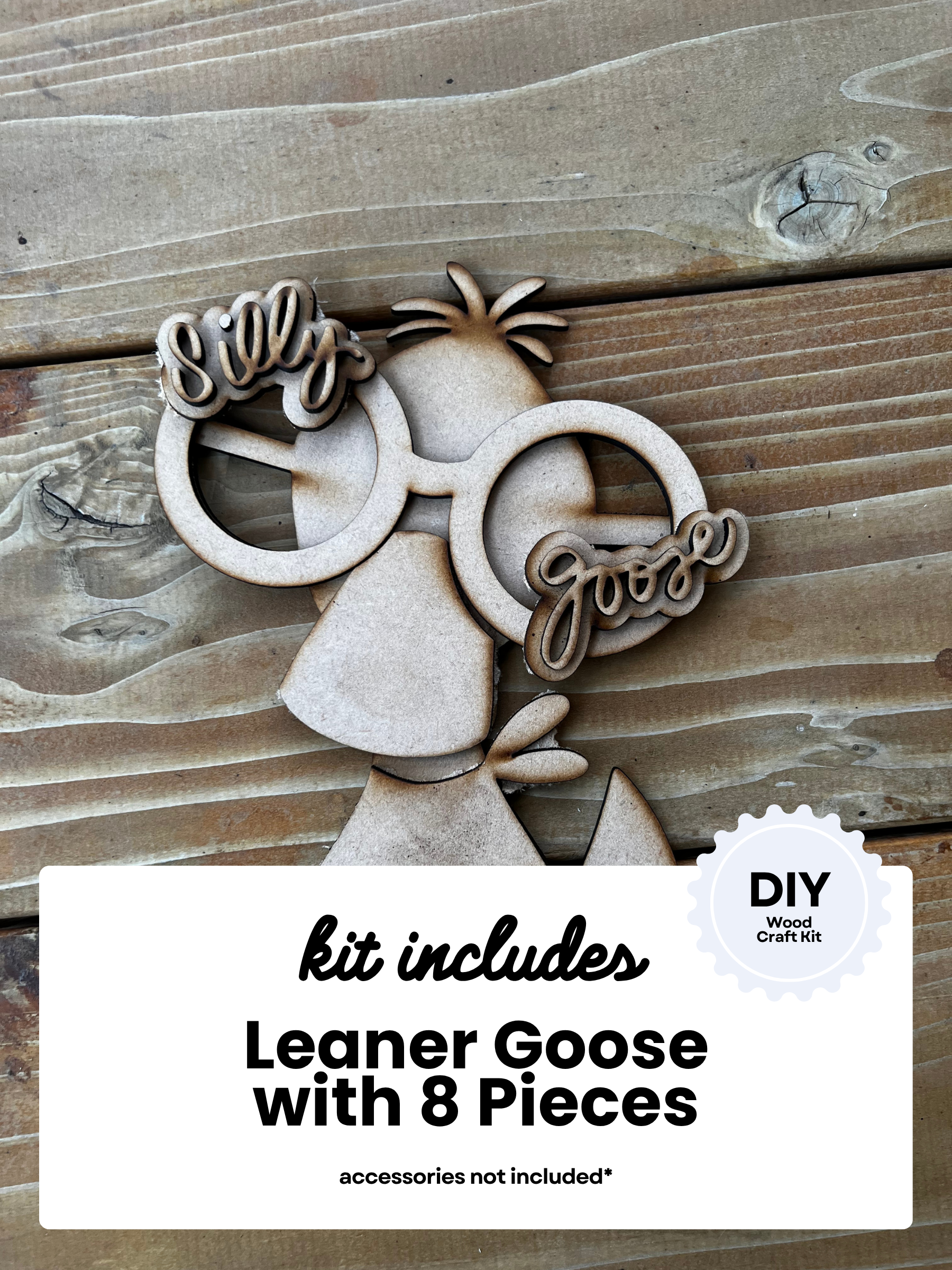 DIY Silly Goose Leaner for Kids | Wood Craft Kit | Summer Decor