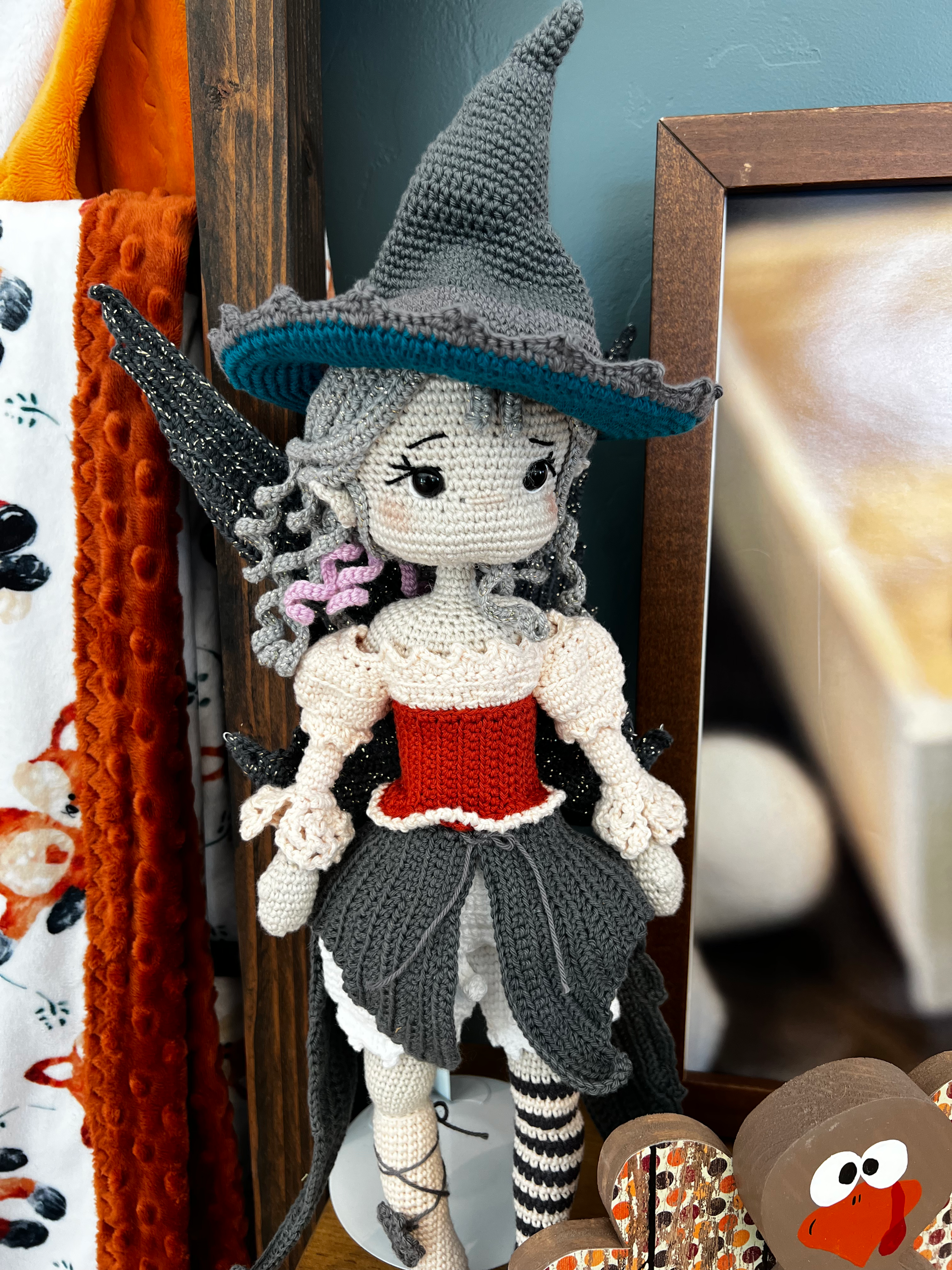 Witch Fairy Doll | Handmade Crochet Doll | Whimsical Halloween Doll