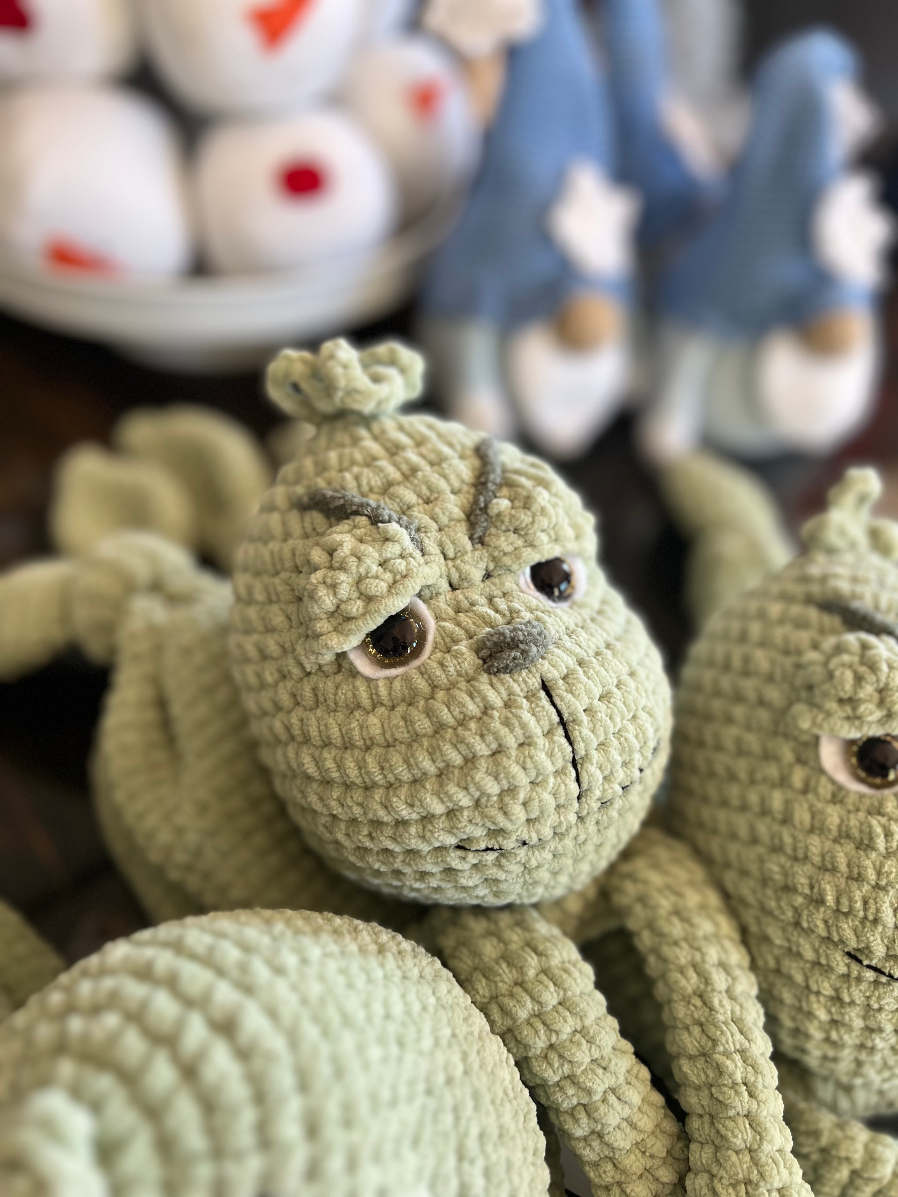 Mr. Grinch Plush | Handmade Crochet Stuffed Animal | Christmas Crochet