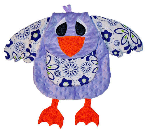 Purple Chickie with Floral Tummy (Chickie 1)