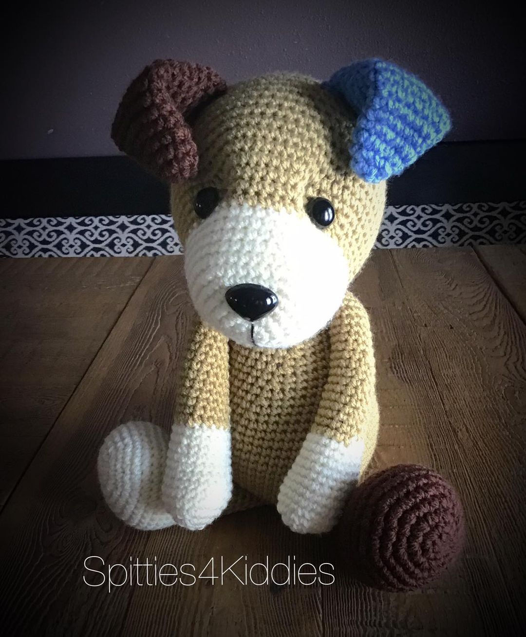 Colorful Ear Puppy Crochet Animal | Handmade Crocheted Critter
