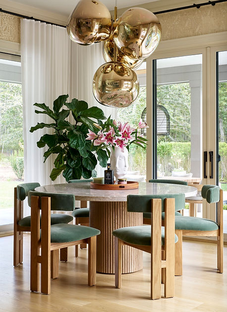 Breakfast room in Southampton Family Retreat interior design by Studio Kestrel in New York