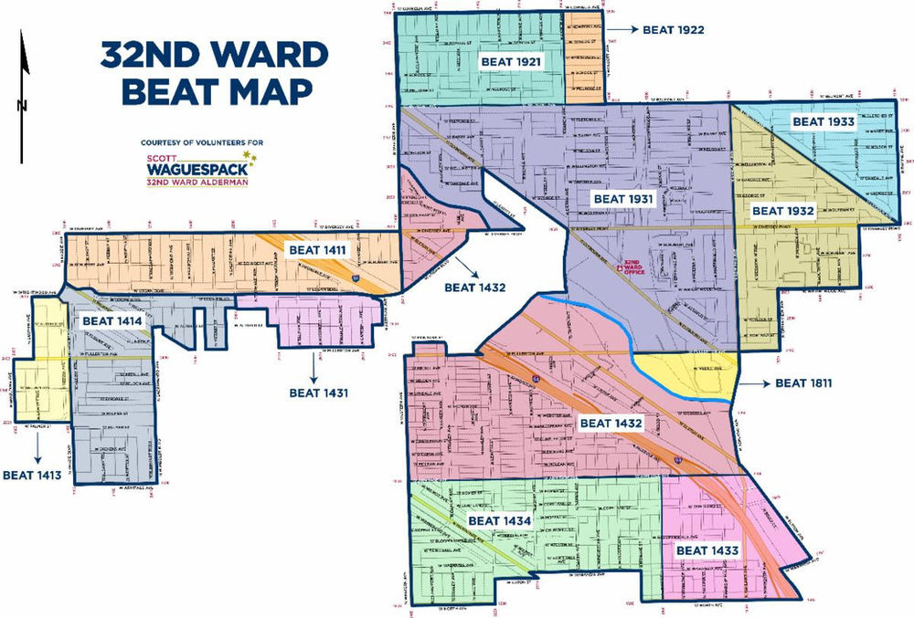 32nd Ward Chicago Map 32Nd Ward Beat Map - Chicago