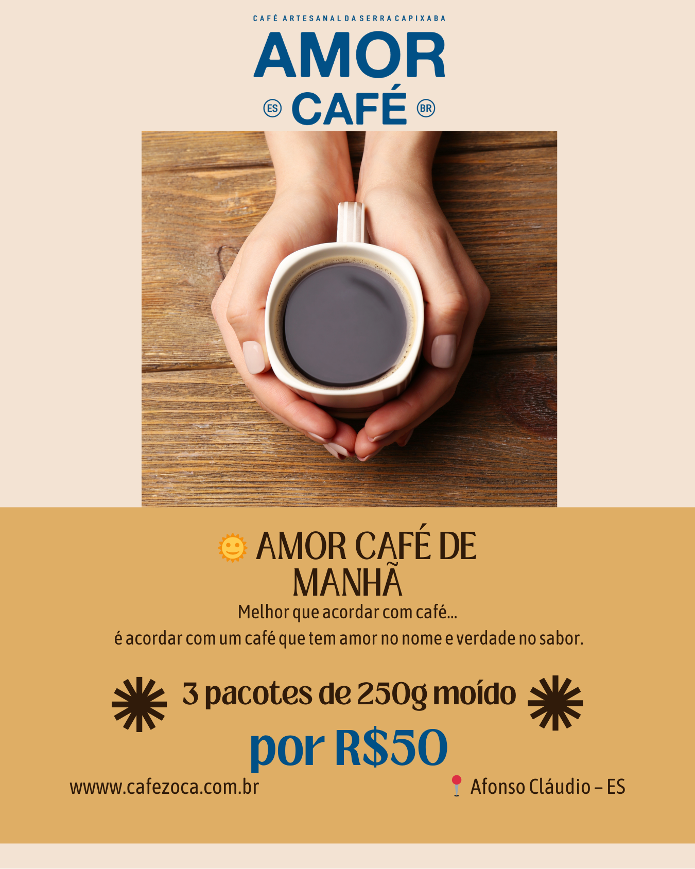 Promoção Especial – 3x AmorCafé 250g Moído por R$ 50,00