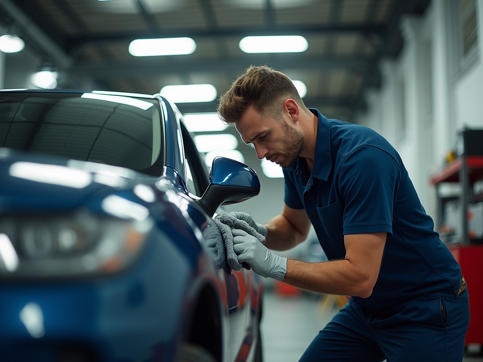 A-professional-technical-shot-of-a-team-member-polishing-a-car-with-warm-workshop-lighting