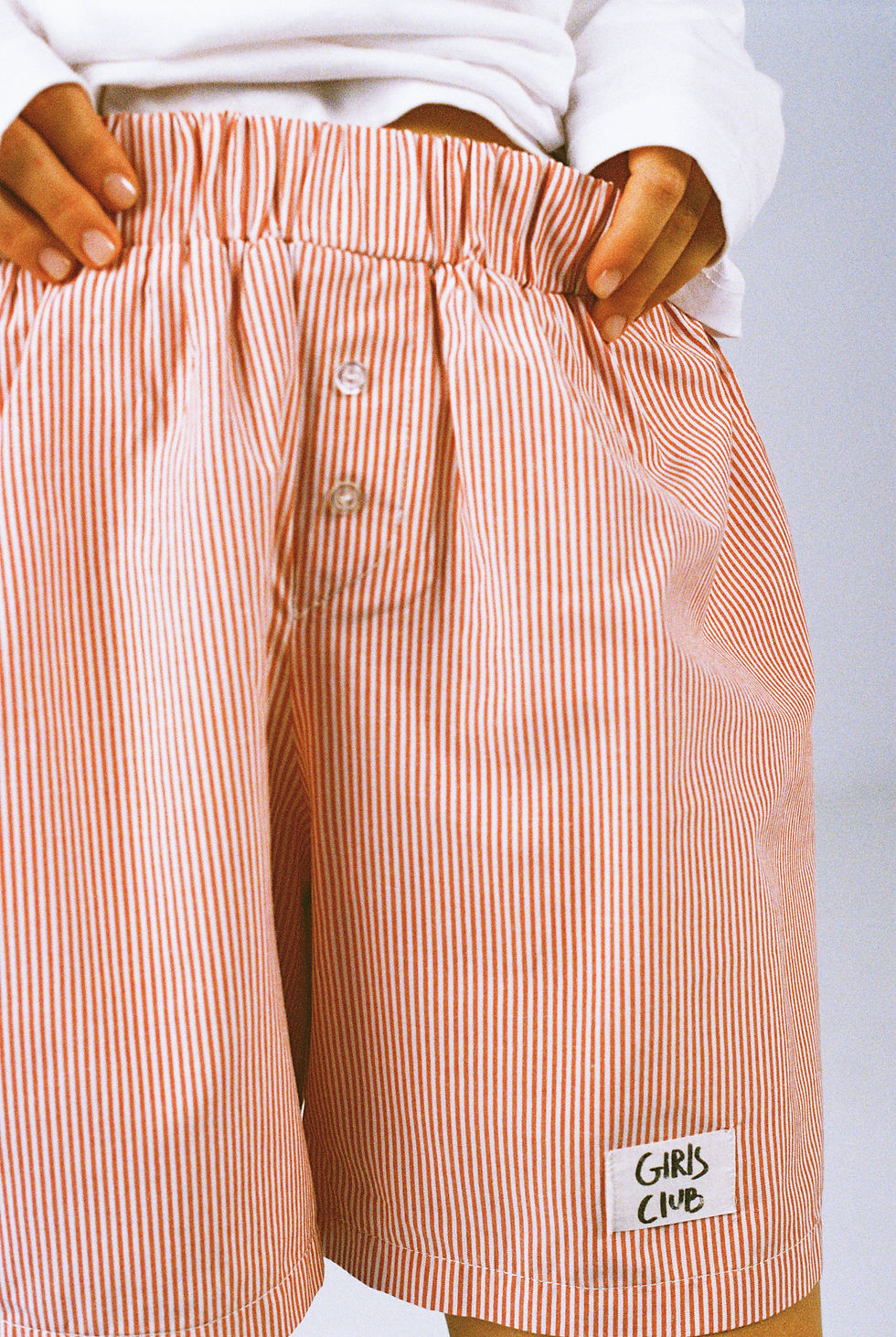 Thumbnail: Red Striped Cotton Shorts