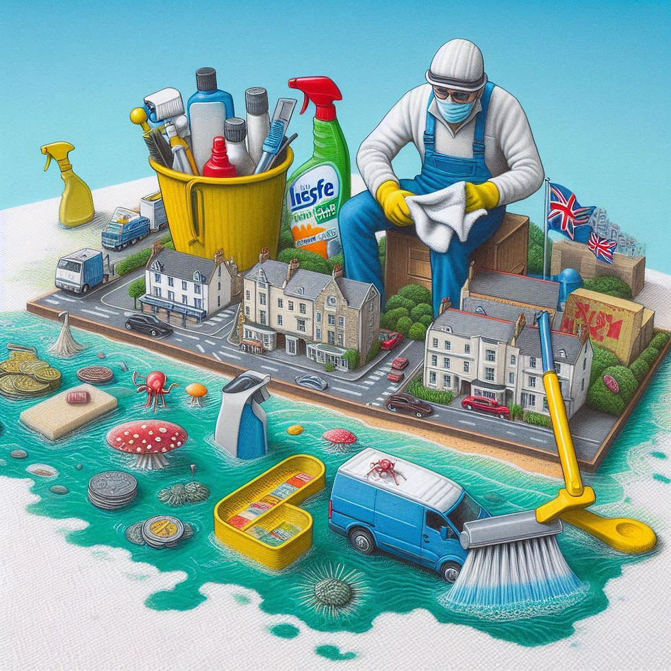 Man standing on the Isle of Wight deep cleaning domestic and commercial properties