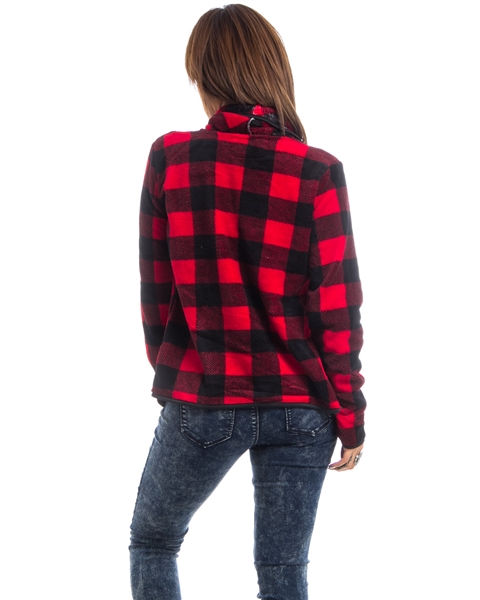 Thumbnail: RED PLAID PLUSH JACKET