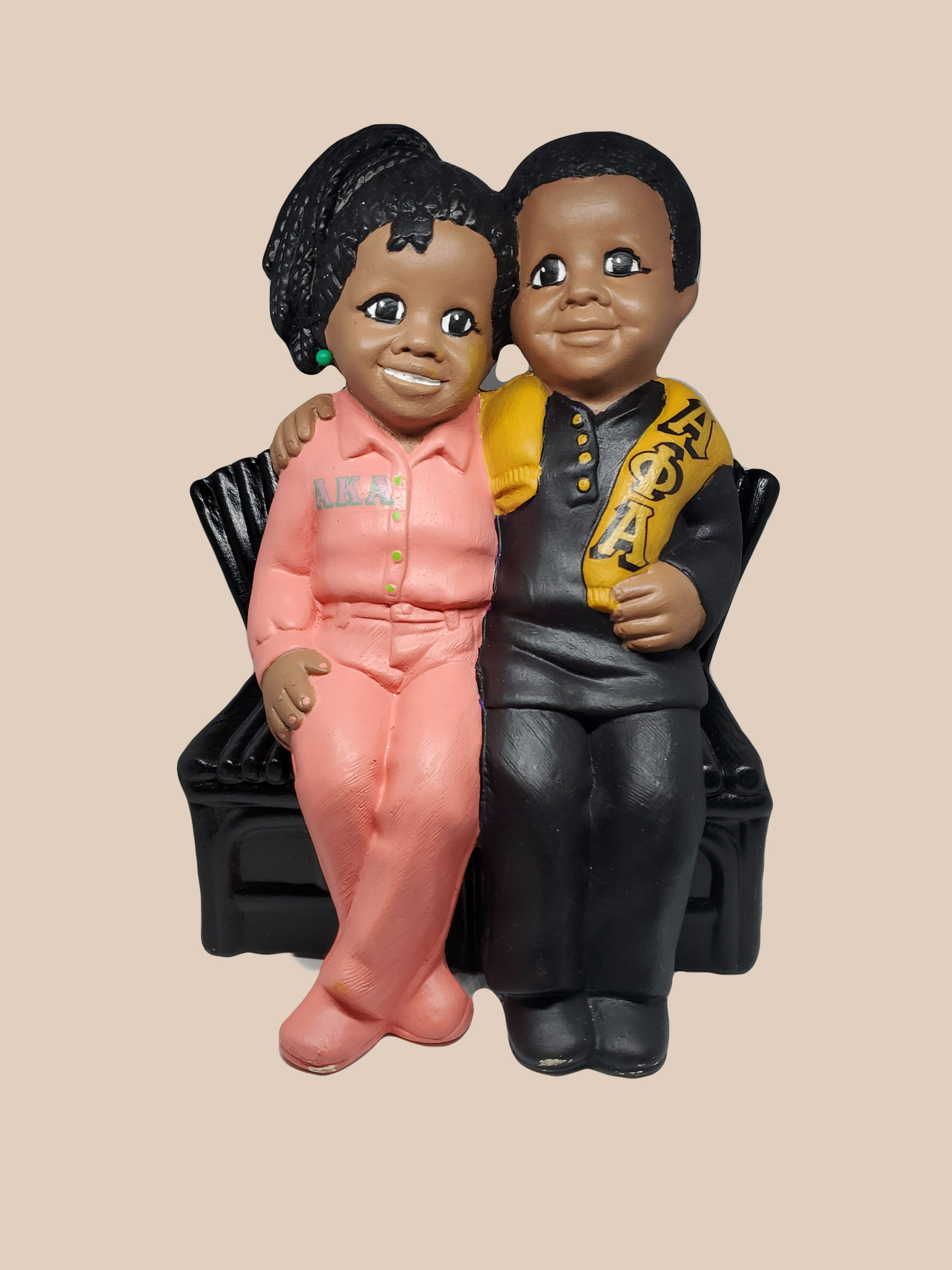 AKA/Alpha Couple on Bench Ceramic