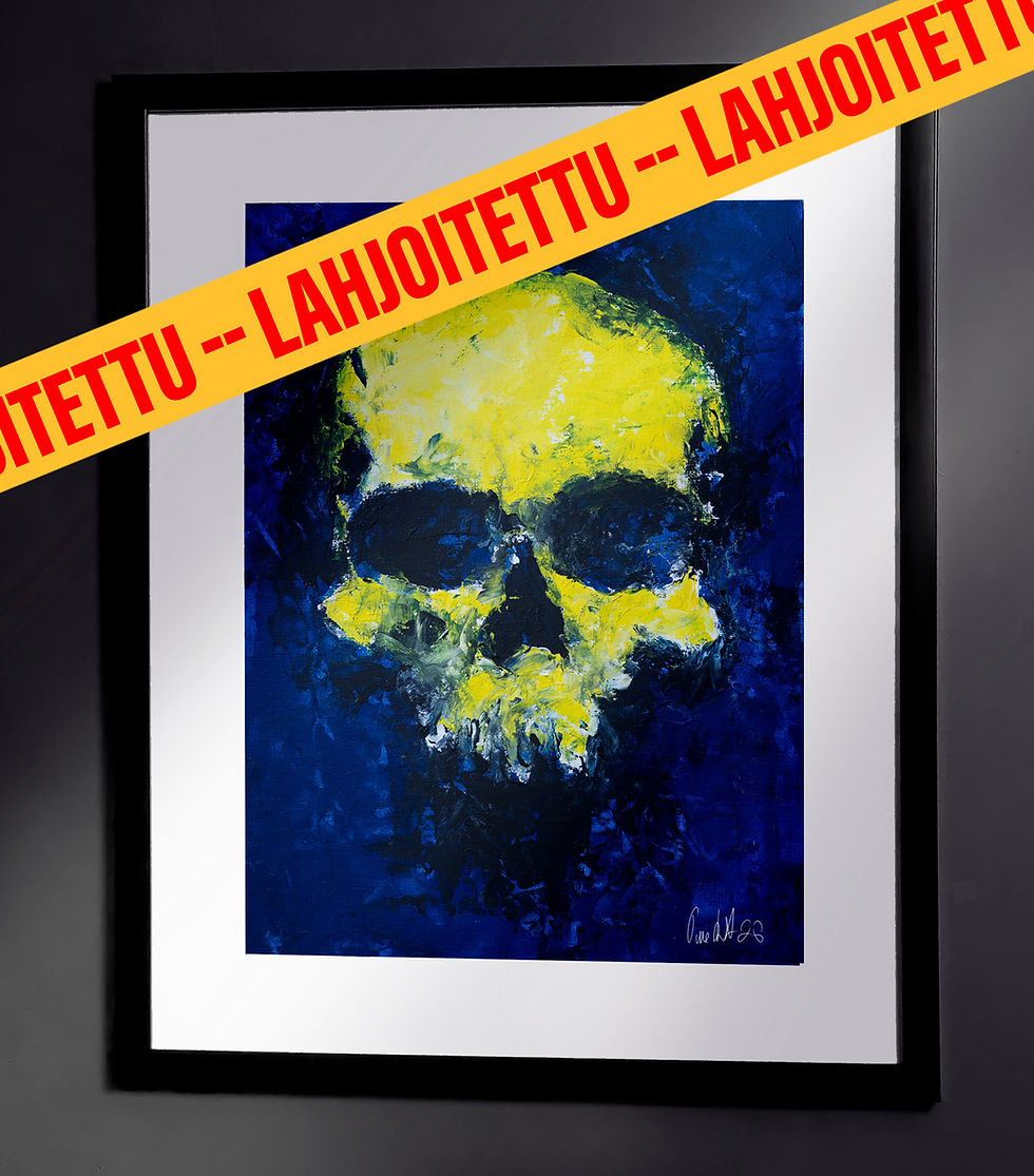 Taistelun kallo - Akryylimaalaus 40 x 50 cm