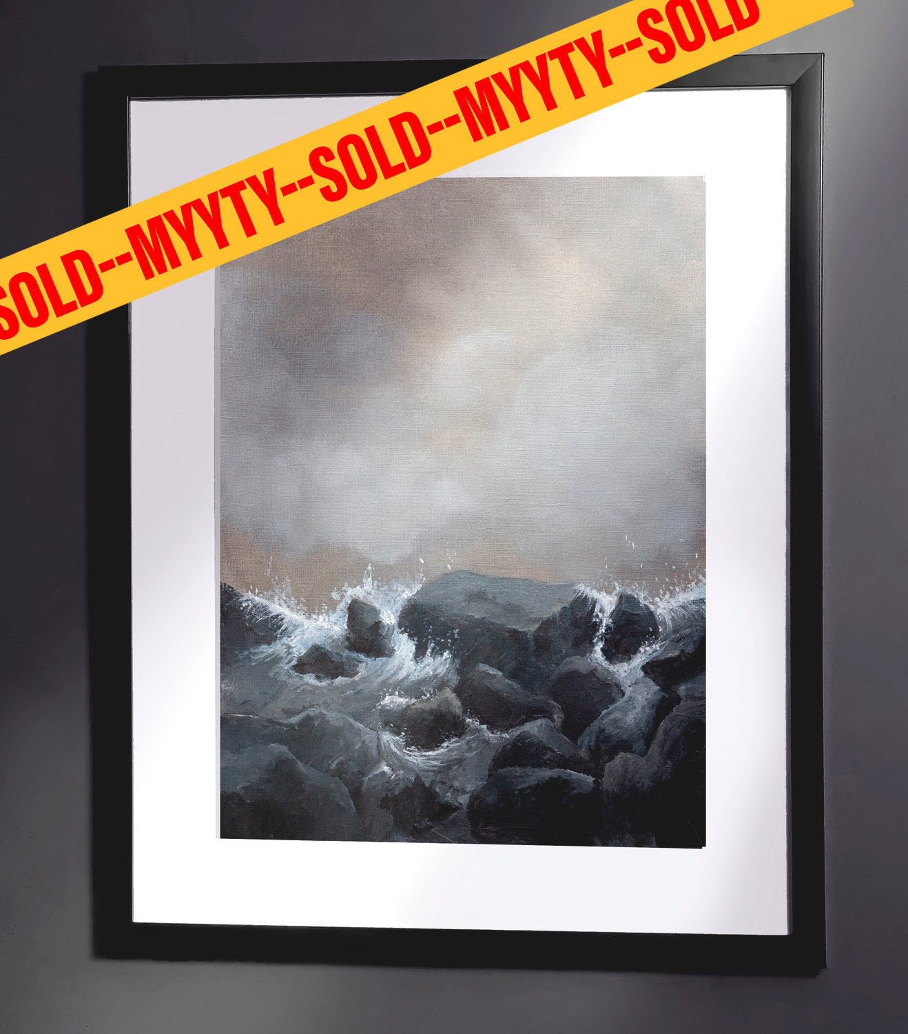 Kivinen ranta - Akryylimaalaus