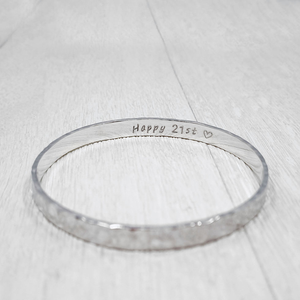 Thumbnail: Hammer Textured 6mm Wide Bangle