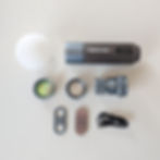 Photoolex Pro 12W Portable Photography Spotlight lenses and some accessories.