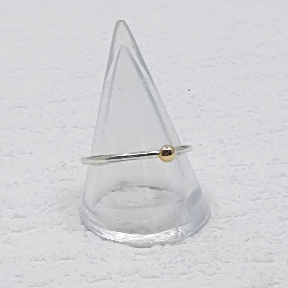 Recycled 9 carat gold and sterling silver stacking ring