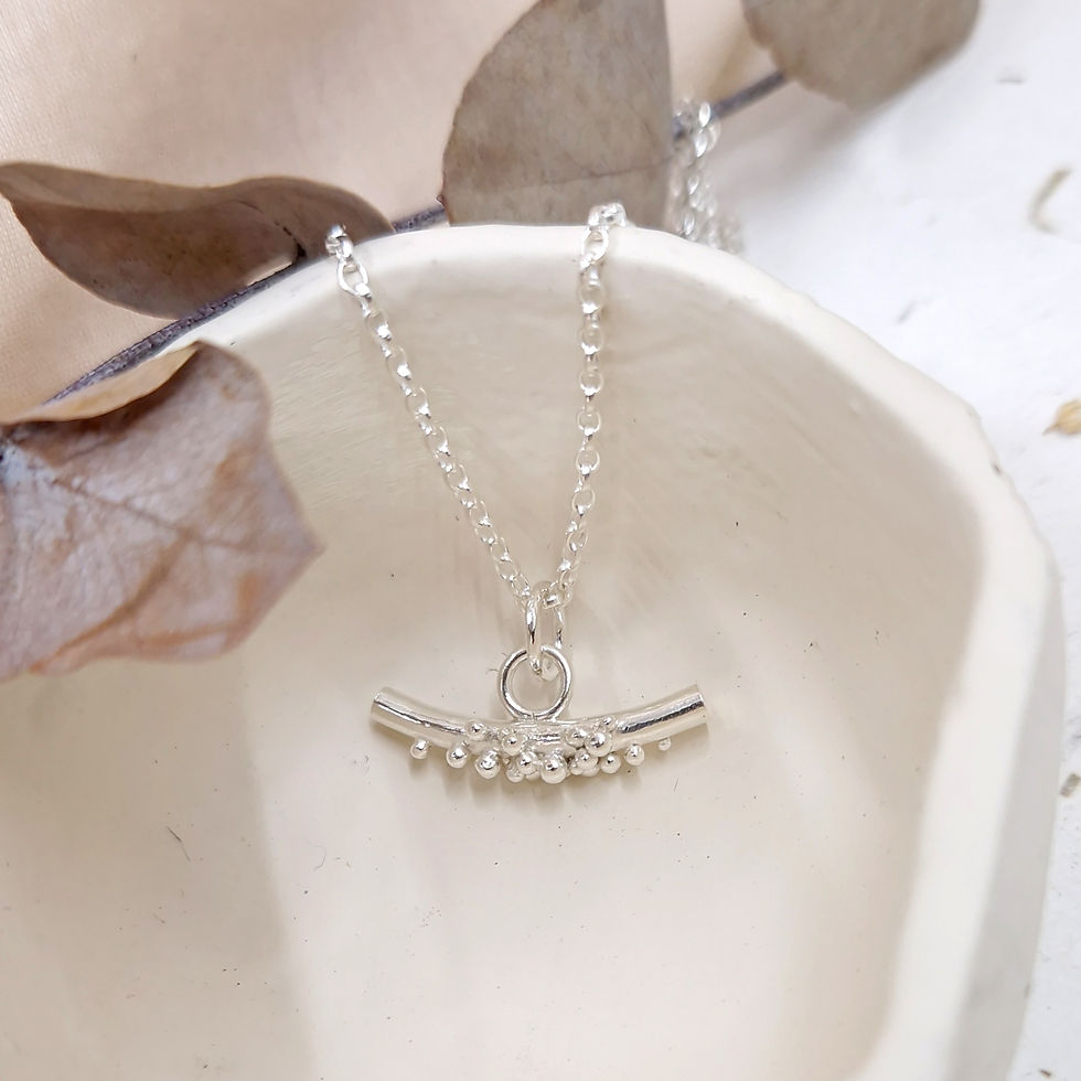 Thumbnail: Sterling Silver Granulation Necklace