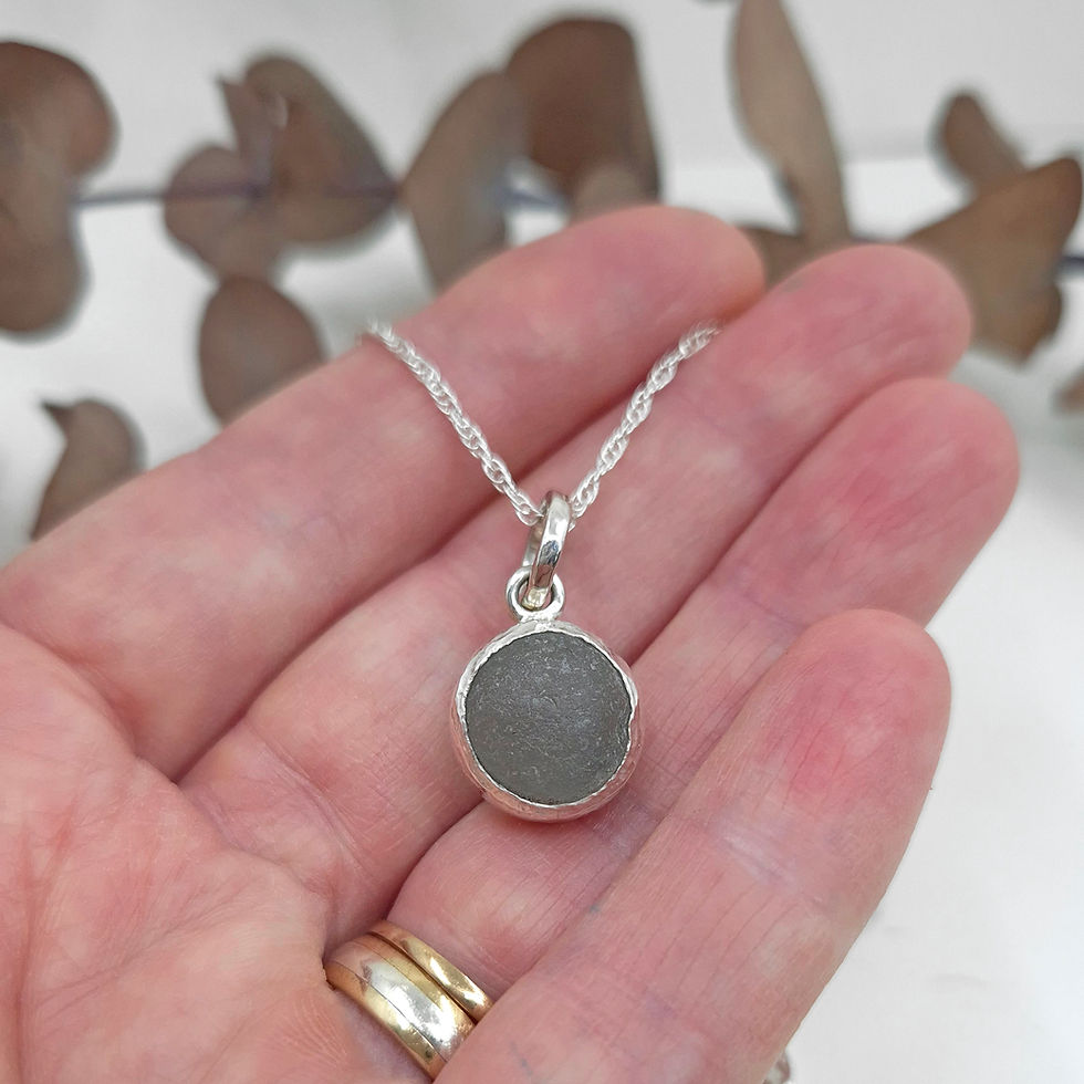 Thumbnail: Seaham sea glass marble pendant necklace