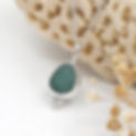 Teal green sea glass and sterling silver pendant necklace