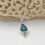 Thumbnail: Teal Sea Glass Tear Pendant Necklace