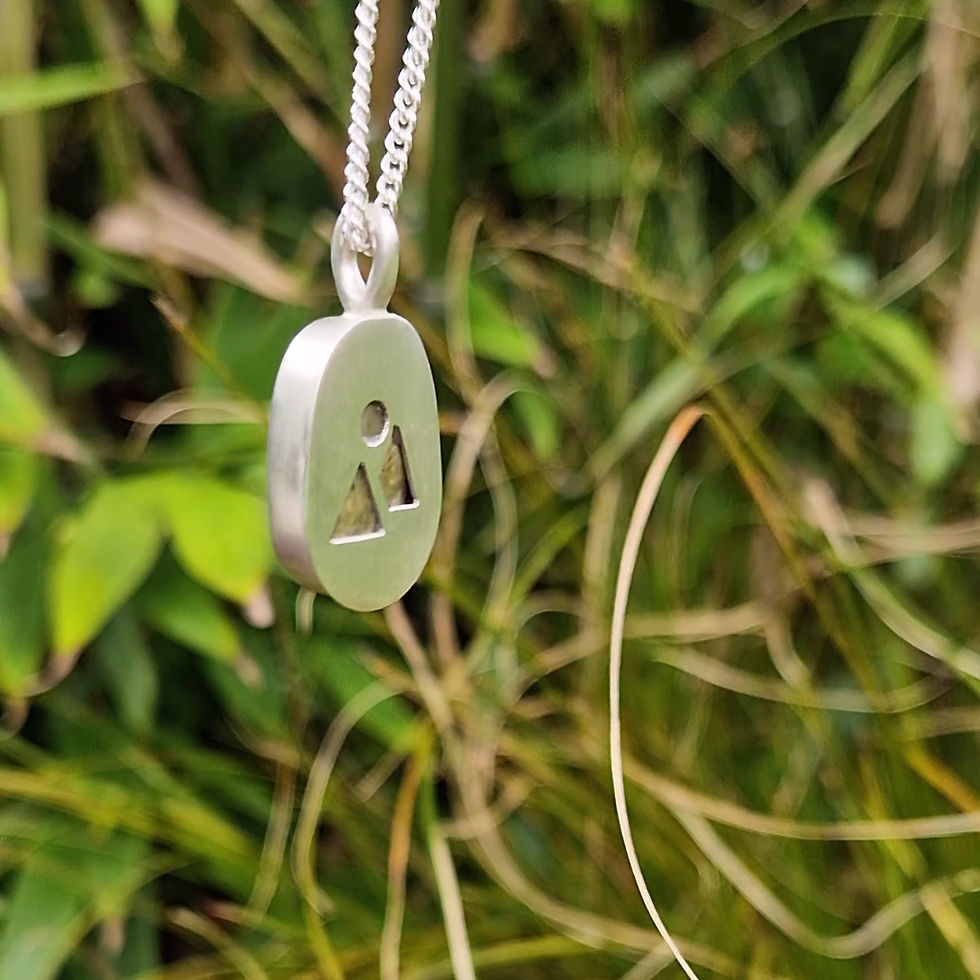 Thumbnail: Video of sterling silver and pebble pendant necklace
