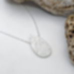 Textured sterling silver teardrop pendant necklace