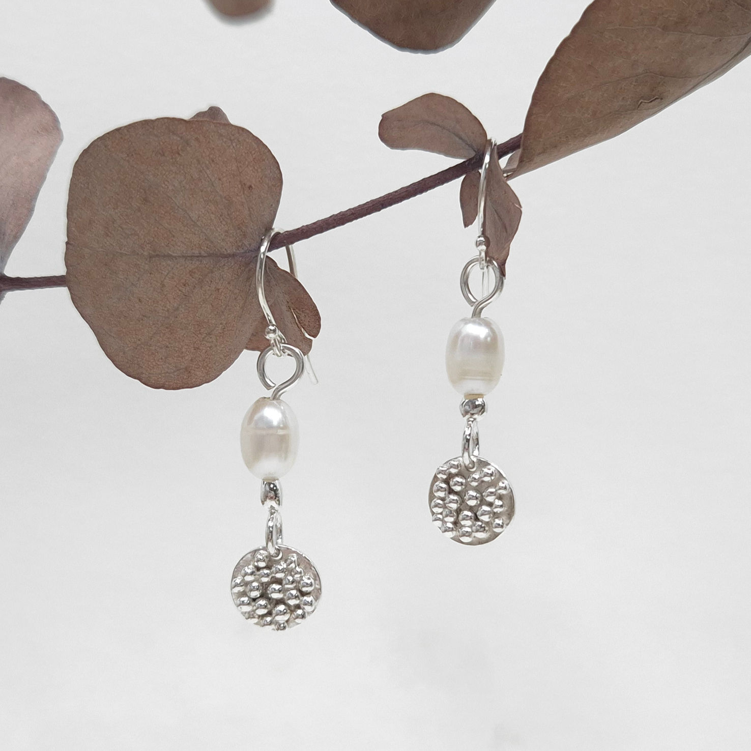 Pearl & Bubble Cluster Drop Earrings