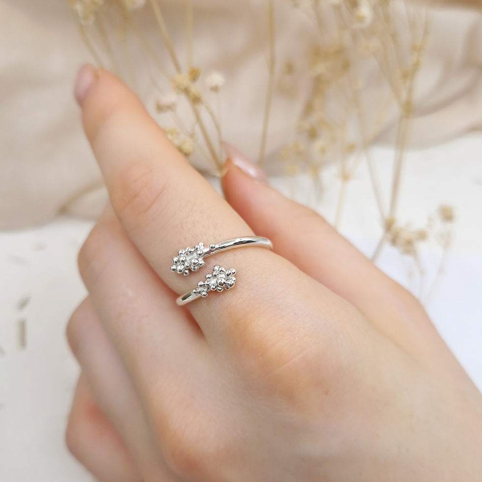 Thumbnail: Sterling silver bubble wrap ring