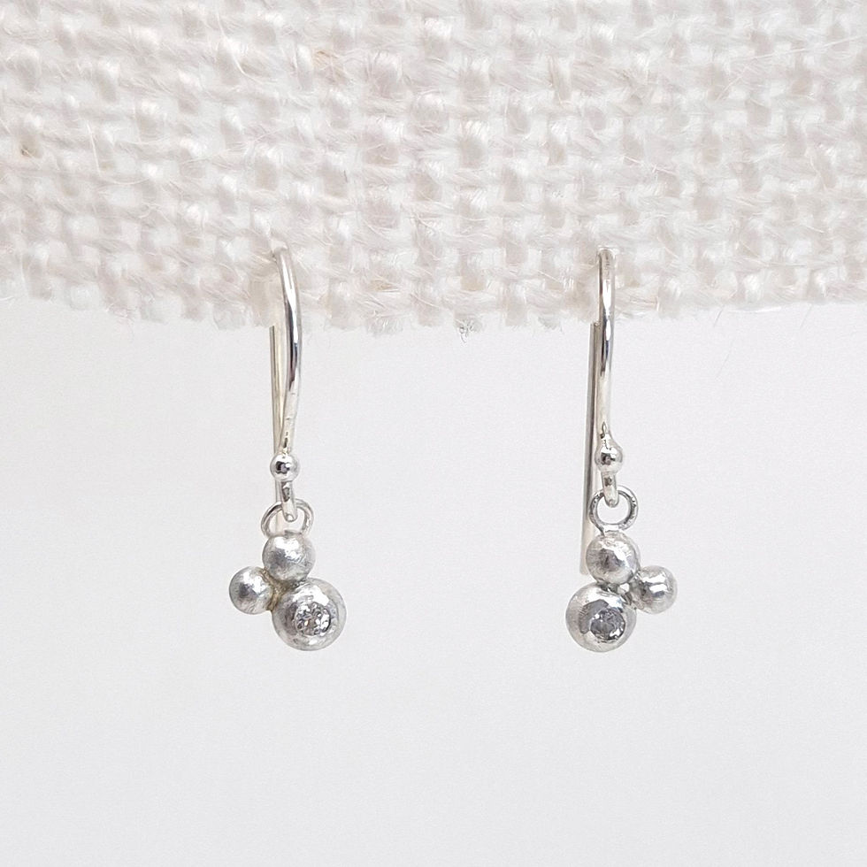 Thumbnail: Minimal sterling silver drop earrings