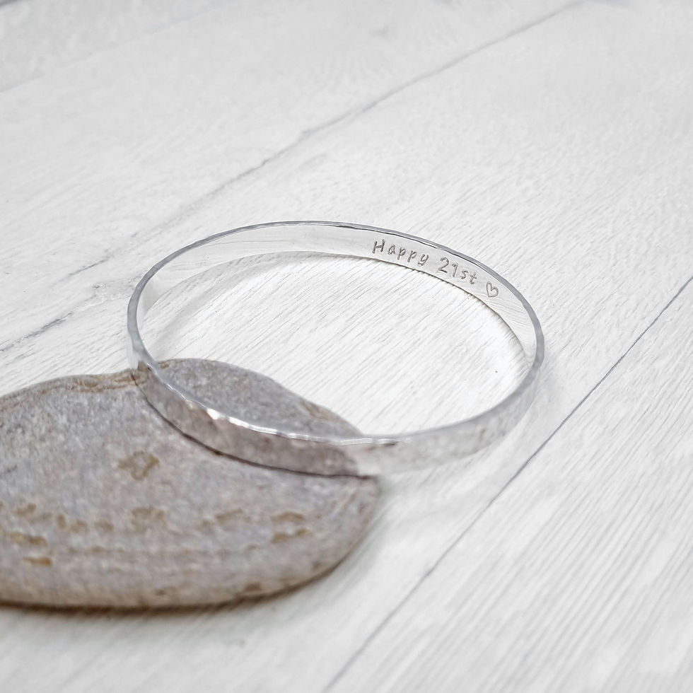 Thumbnail: Hammer Textured 6mm Wide Bangle